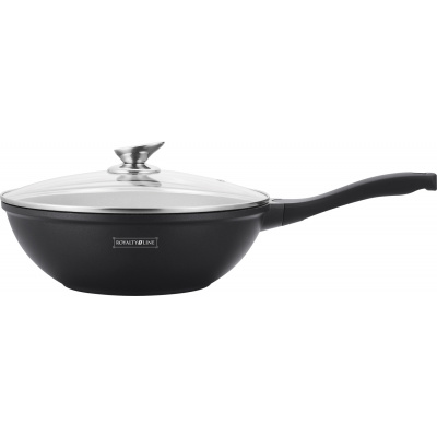 wok induction poêle à wok, couvercle, poignée, 30 cm, revêtement